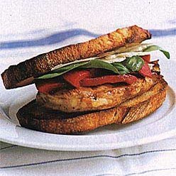 Broiled Chicken and Roasted Pepper Sandwiches