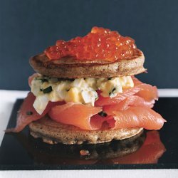 Caviar and Salmon Blini Tortes