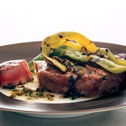 Grilled Tuna and Peppers with Caper Vinaigrette