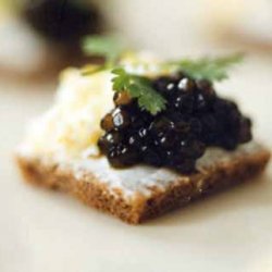 Caviar on Pumpernickel with Sour Cream