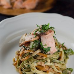 Fettucine with Smoked Salmon and Asparagus