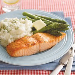 Roasted Salmon with Dill Mashed Potatoes
