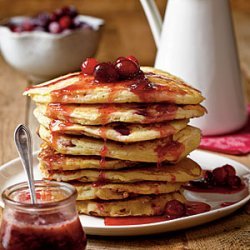 Cranberry-Orange Pancakes with Cranberry-Maple Syrup
