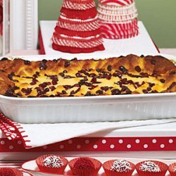White-Chocolate and Cranberry Bread Pudding