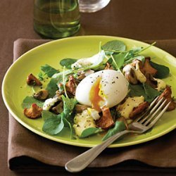 Mushroom and Soft-Cooked Egg Salad with Hollandaise
