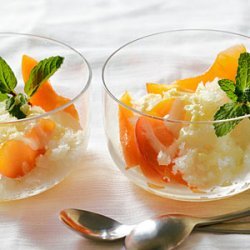 Ginger Shaved Ice with Apricots and Sweetened Condensed Milk