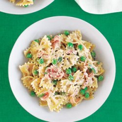 Pasta with Peas, Ham and Parmesan Cheese