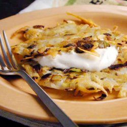 Leek, Potato, and Caraway Latkes with Spiced Sour Cream