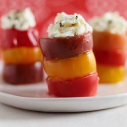 Cherry Tomato Towers with Goat Cheese Aioli