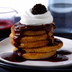 Polenta Pancakes with Blackberry Sauce