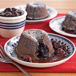 Molten Chocolate Cakes with Cherry Sauce