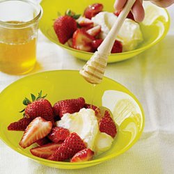 Strawberries with Fromage Blanc and Lemon Honey