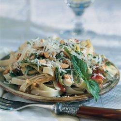 Lemon Fettuccine with Artichokes and Pine Nuts