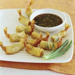 Crunchy Shrimp Wontons with Green-Onion Dipping Sauce