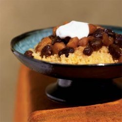 Couscous with Apple-Ginger Topping and Orange Sauce