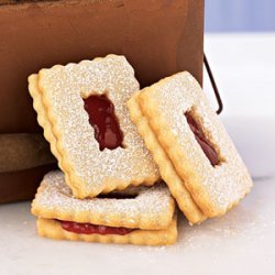 Raspberry Linzer Windowpane Cookies