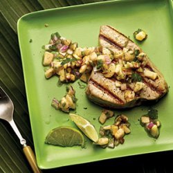 Grilled Seafood with Banana-Lime Salsa