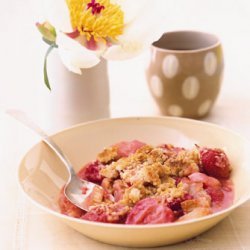 Strawberry Rhubarb Compote with Matzo Streusel Topping