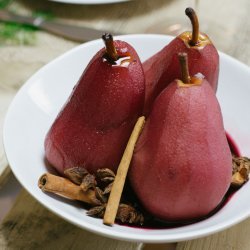 Poached Pears with Ginger and Port