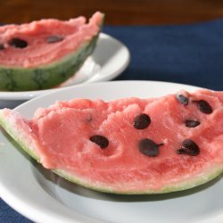 Watermelon Sorbet with Chocolate Seeds