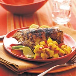 Rum-Marinated Chicken Breasts with Pineapple Relish