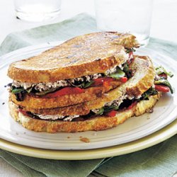 Goat Cheese and Roasted Pepper Panini