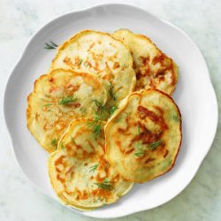 Dill Pancakes with Country Ham and Cheese