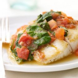 Sauteed Snapper with Plum Tomatoes and Spinach