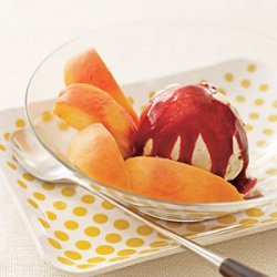 Strawberry-Studded Mango Sorbet