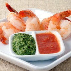 Classic Shrimp Cocktail with Red and Green Sauces