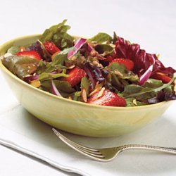 Strawberry-Almond Salad with Basil-Balsamic Vinaigrette