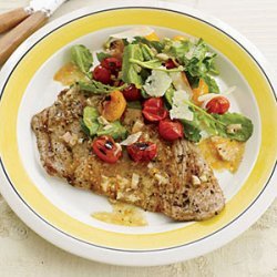Veal Scallopine with Charred Cherry Tomato Salad