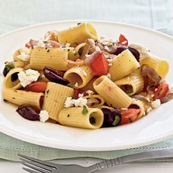 Pasta with Caramelized Onions, Tomatoes, Parsley, and Olives