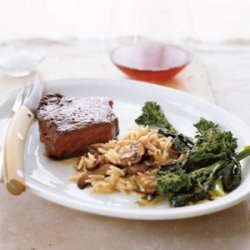 Steak with Quick Mushroom  Risotto 