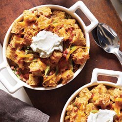 Savory Bread Puddings with Ham and Cheddar