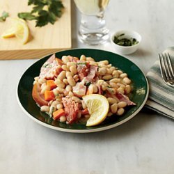 Warm White Bean Salad with Smoked Trout