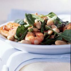 White Bean Salad with Shrimp and Asparagus
