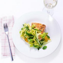 Glazed Salmon with Mint and Cucumber Slaw