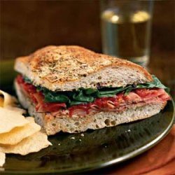 Ham and Spinach Focaccia Sandwiches