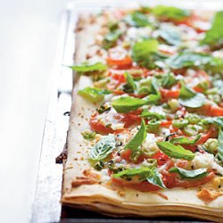Phyllo Pizza with Feta, Basil, and Tomatoes