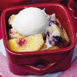 Nectarine Cobbler With Blueberry Muffin Crust