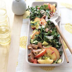 Beef, Watercress, and Peach Salad with Lime Vinaigrette