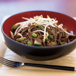 Spicy Cucumber Noodle Salad with Edamame