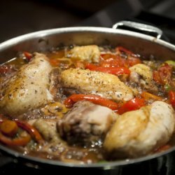 Garlic Chicken With Peppers and Beans