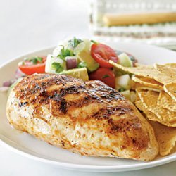 Chicken Breasts with Avocado, Tomato, and Cucumber Salsa