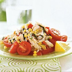 Crab, Corn, and Tomato Salad with Lemon-Basil Dressing