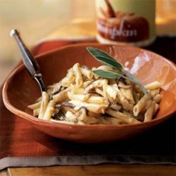 Pasta with Mushrooms and Pumpkin-Gorgonzola Sauce