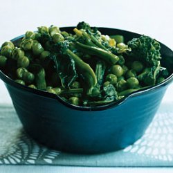 Sauteed Broccoli Rabe and Peas.