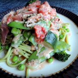 Pasta with Spring Vegetables and Prosciutto