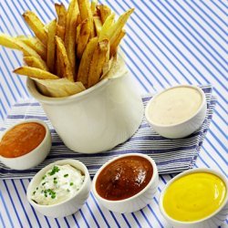 Homemade French Fries with Five Dipping Sauces